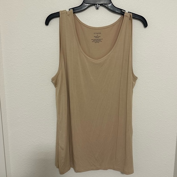 SIVANA Bamboo Scoop Neck Flowy Tank Top Size XL Women’s Beige Neutral Color - Picture 1 of 5